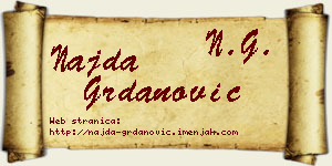 Najda Grdanović vizit kartica